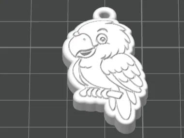 Papagei Schlüsselanhänger – 3D-gedruckter Vogel