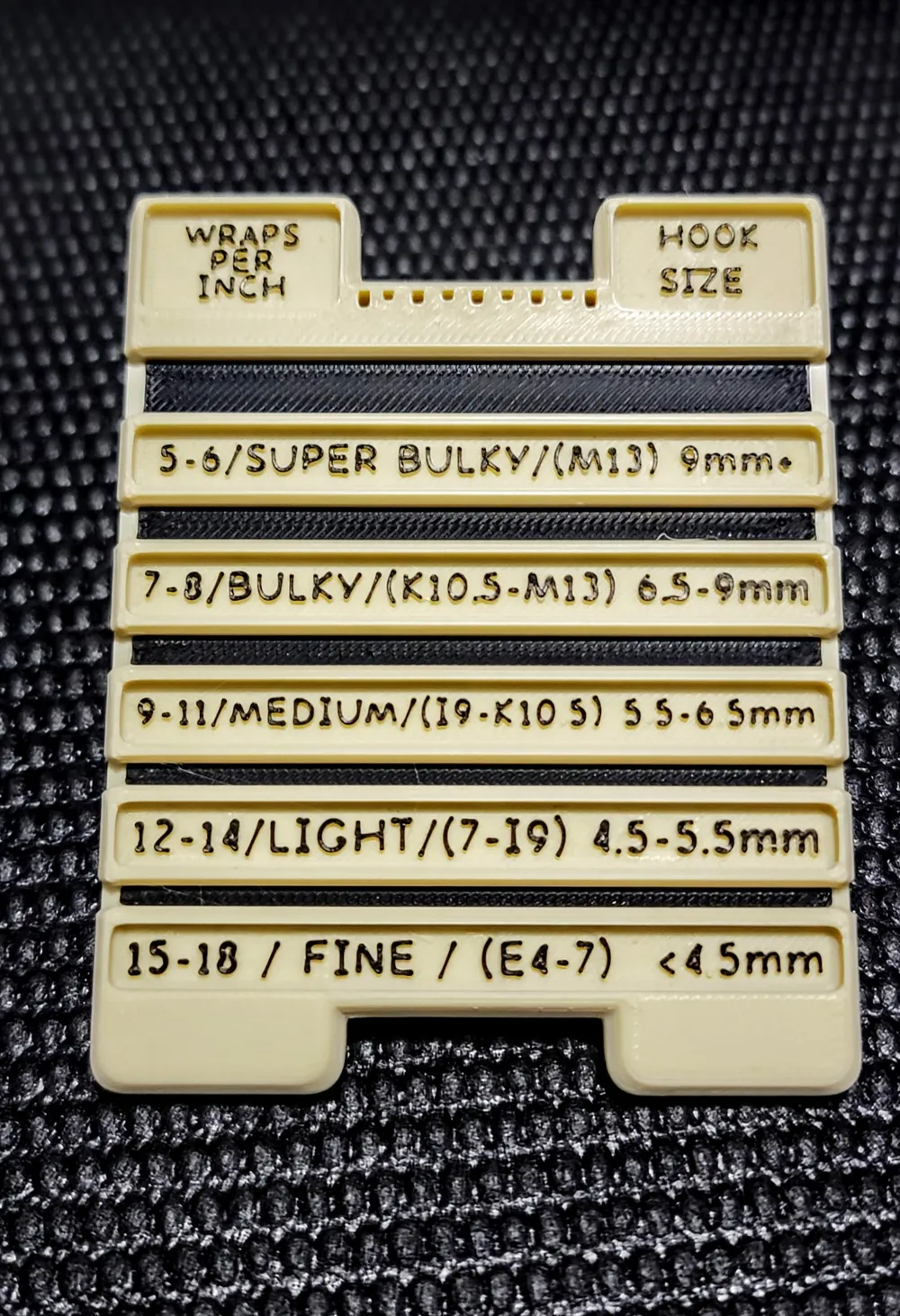 Crochet Yarn Measurement Tool - Free 3D Print Model - MakerWorld