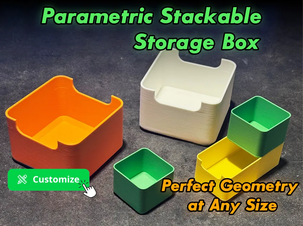 Customized Stack Sizer Stackable Parametric Box – Custom Size by MXDesign MakerWorld: Download ...