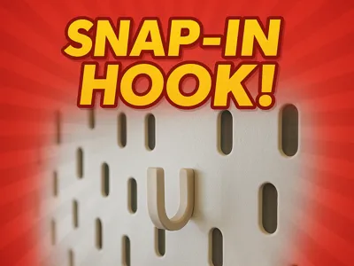 SnapFit Hook for IKEA Skadis(Uses Only 1 Slot!)
