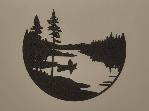 Art mural paysage de lac
