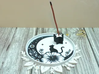 Cat Themed Incense Holder Plate