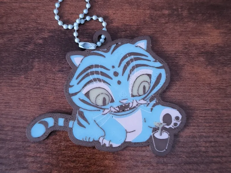 Derpy K pop demon hunter tiger keychain 