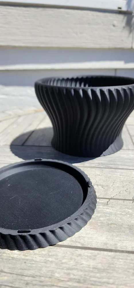 Spiral Fluted Planter with Drip Tray - Free 3D Print Model - MakerWorld