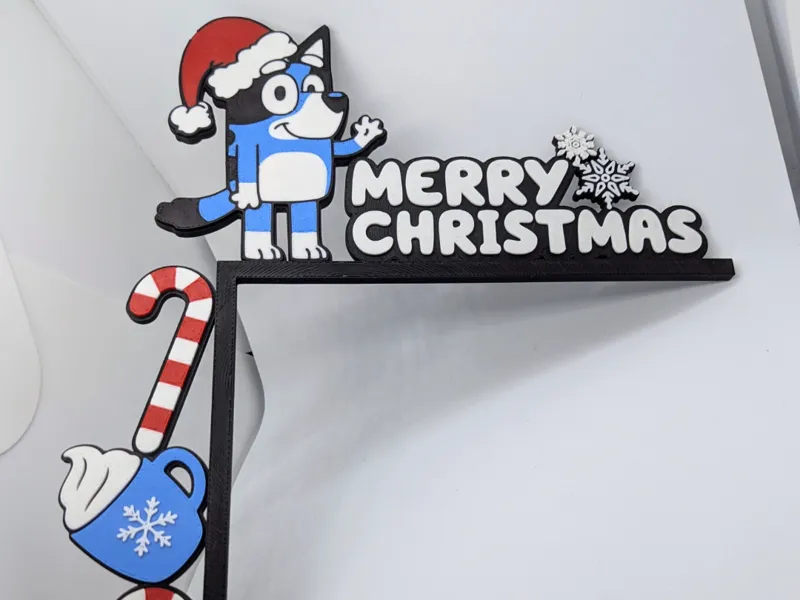 Bluey Christmas Door Corner Decoration