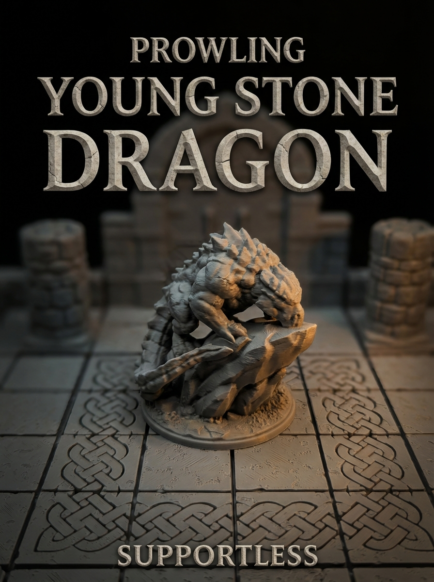 Prowling Young Stone Dragon (supportless) — 13