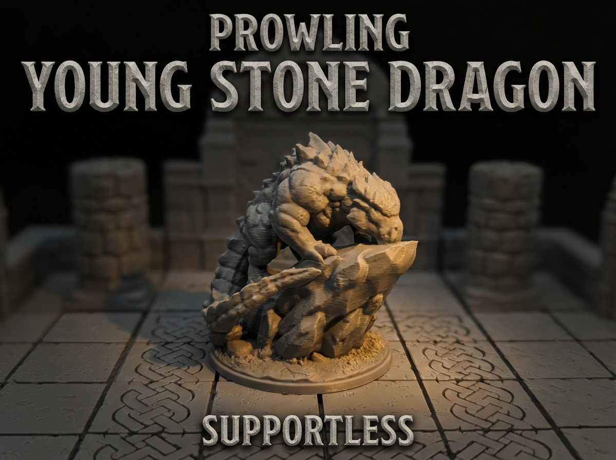 Prowling Young Stone Dragon (supportless) — 14