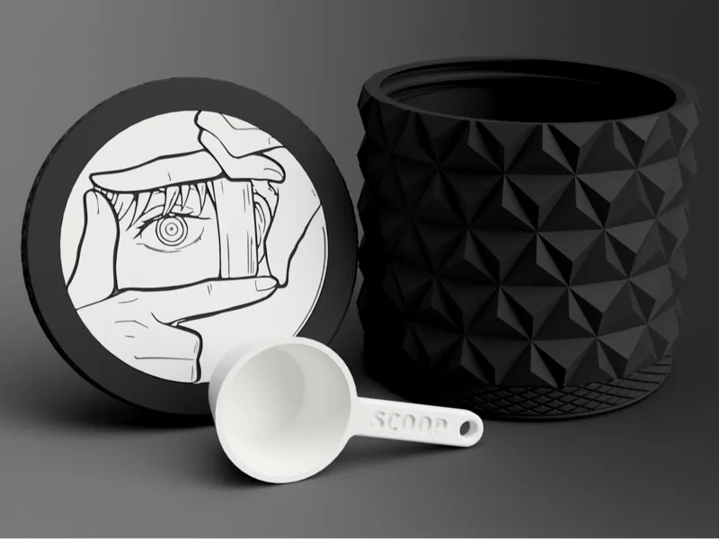 Protein Powder Container + Scoop