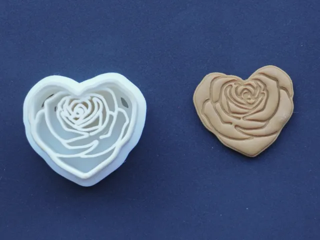 Heart Rose Polymer Clay Cutter Earrings Necklace