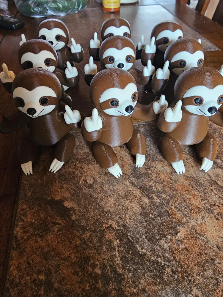 double middle finger sloth - Free 3D Print Model - MakerWorld