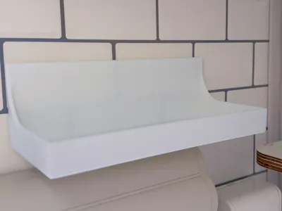 Simple Bathroom Shelf - With Lip