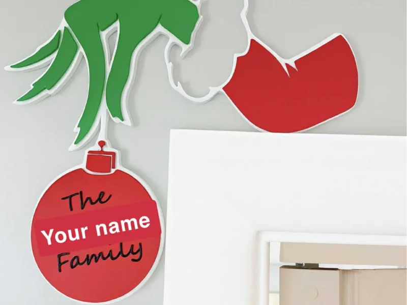Grinch Hand Family Door Corner – NO AMS