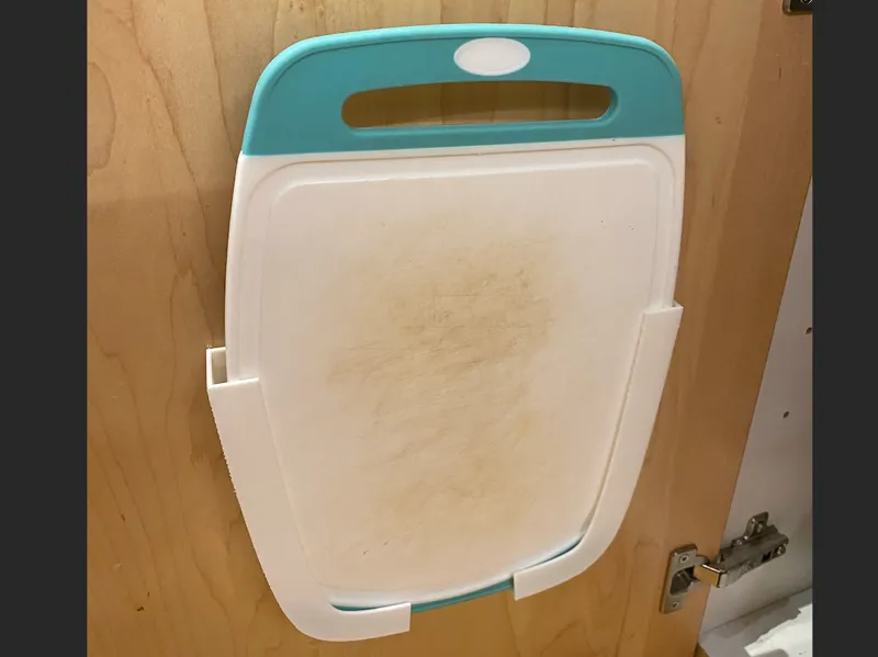 Low-Profile Cabinet Door Cutting Board Holder 
