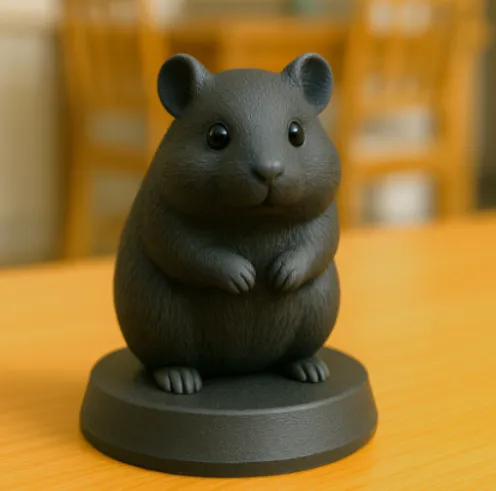 Figurine de hamster mignon sur socle