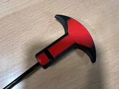 Handle for gun barrel cleaning rods C-clip type