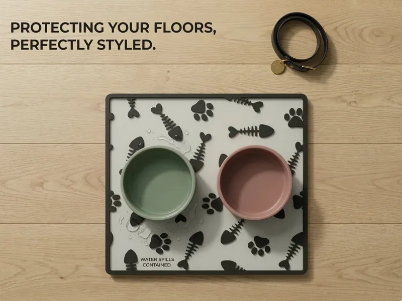 Modern and Stylish - Pet Food and Water Bowl Mat