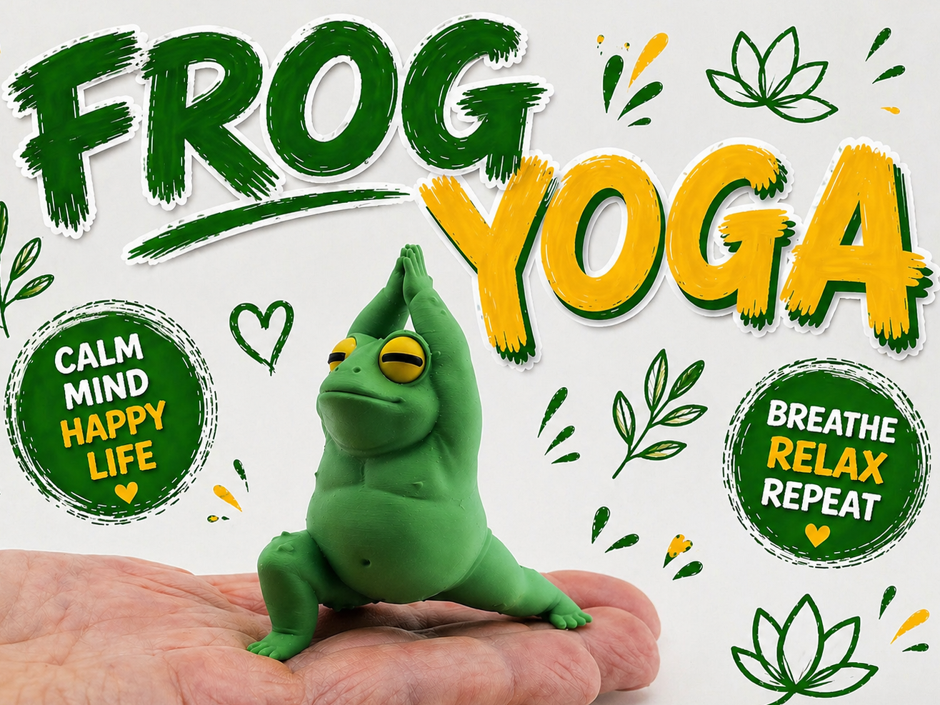 Zen Frog Yoga Figure Cute Meditation Desk Decor