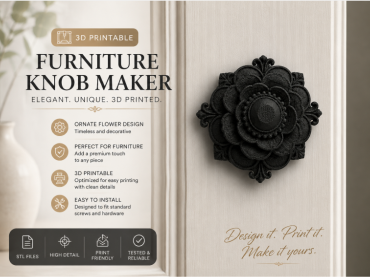 Victorian Flower Furniture Knob