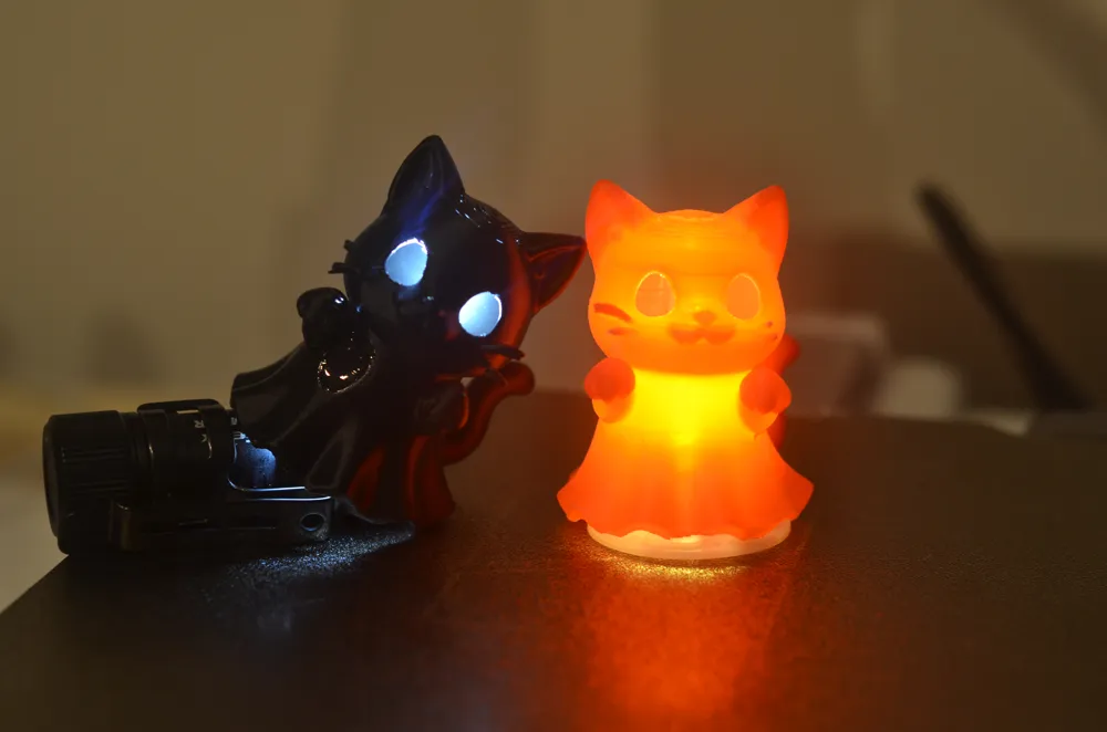 Cute Cat LED Light - Cat Ghost - Free 3D Print Model - MakerWorld