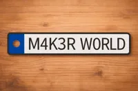 M4K3R W0RLD Number Plate