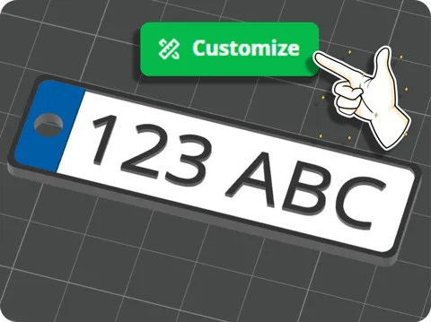 Car plate Keychain Creator [OpenSCAD]