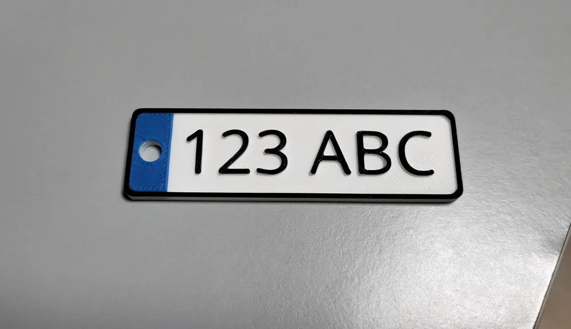 Car plate Keychain Creator [OpenSCAD] view 2