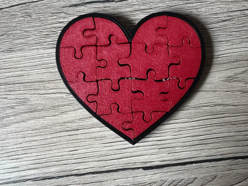 Herz Puzzle mit Schriftzug