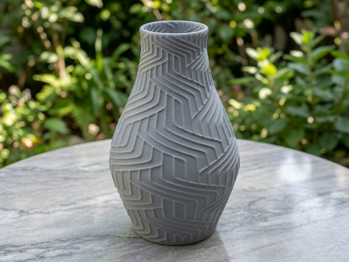 Geometric Zigzag Vase