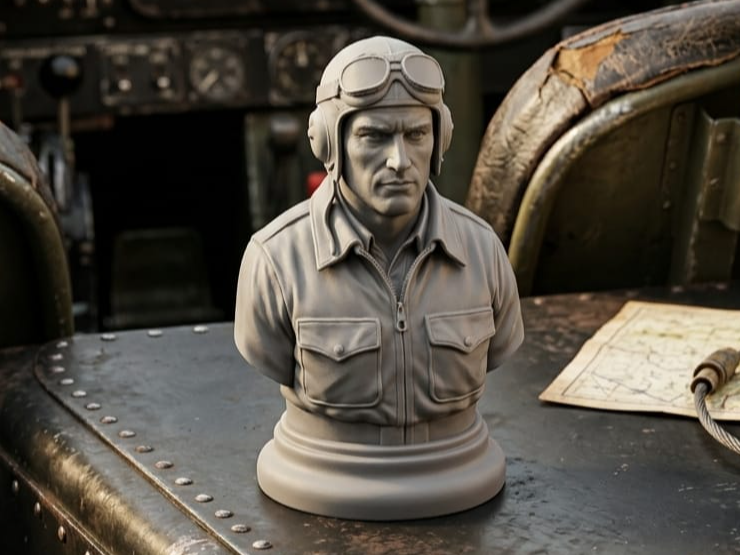 Busto Pilota Inglese II Guerra Mondiale
