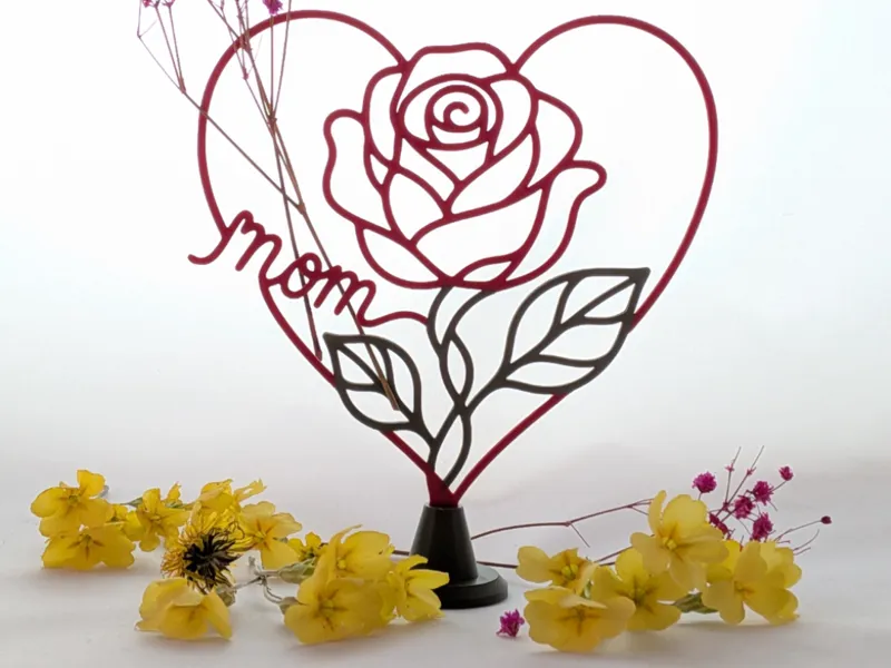 Mother's Day Gift - Rose Heart Photo Holder