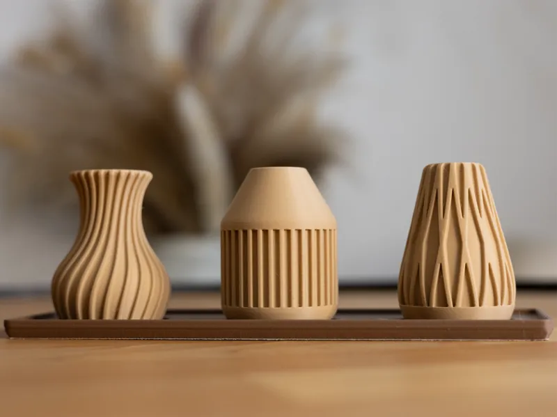 Mini Spiral Vase Set With Tray