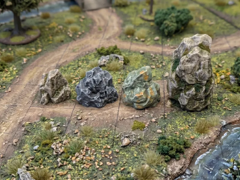 DnD Boulder miniatures (set of 4)