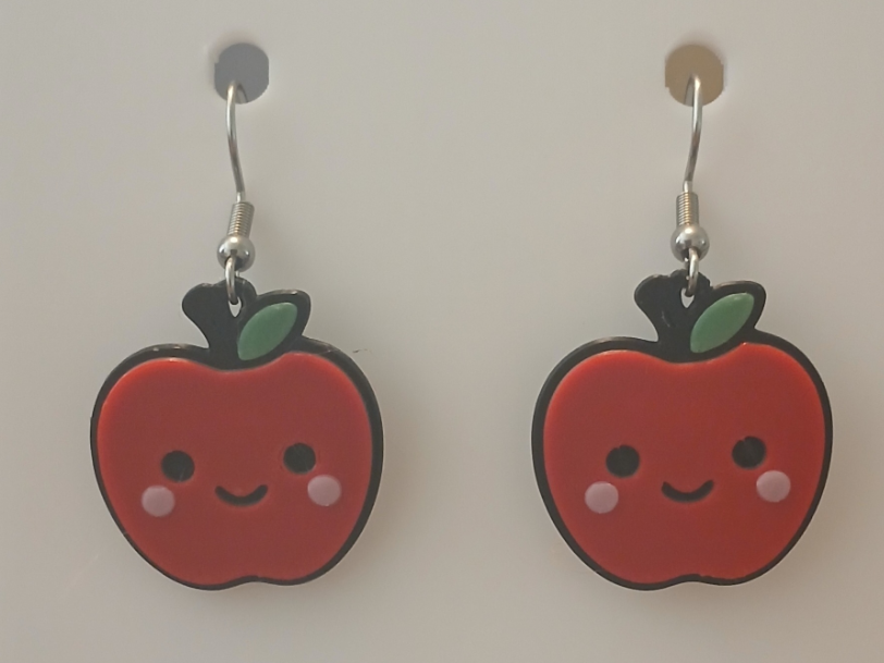 B2S Apple Keychain and Earring Set