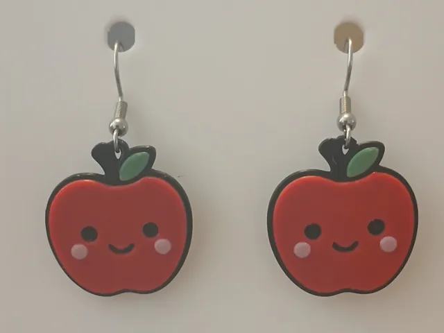 B2S Apple Keychain and Earring Set