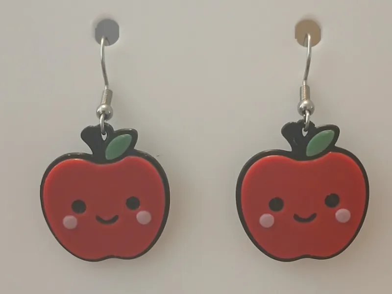 B2S Apple Keychain and Earring Set