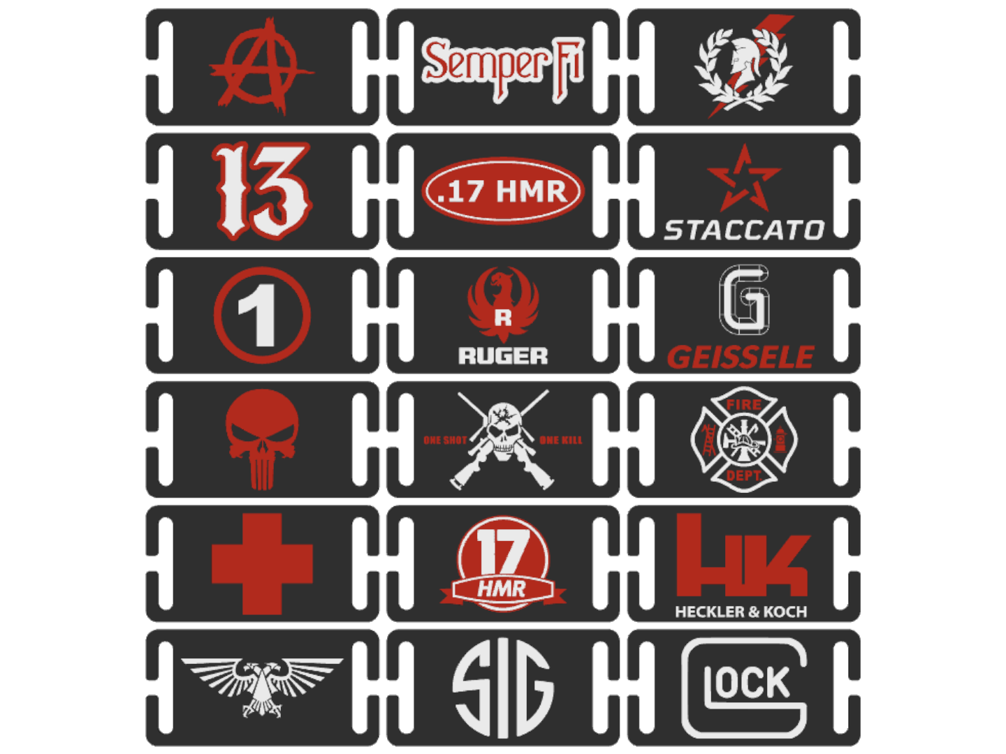 Patchs - logo fixation molle symétrique