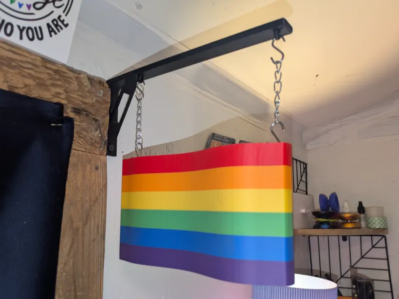 Wavy Hanging Pride Flag 