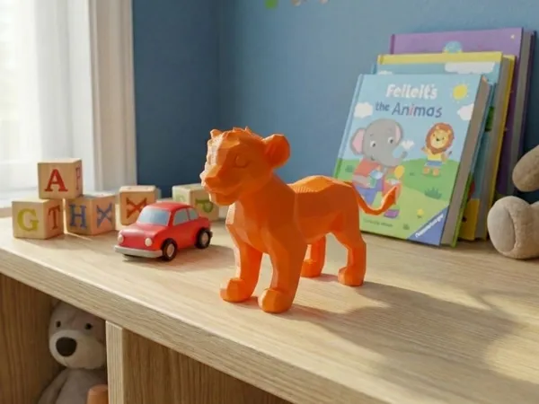 Figurine lion Simba style low poly