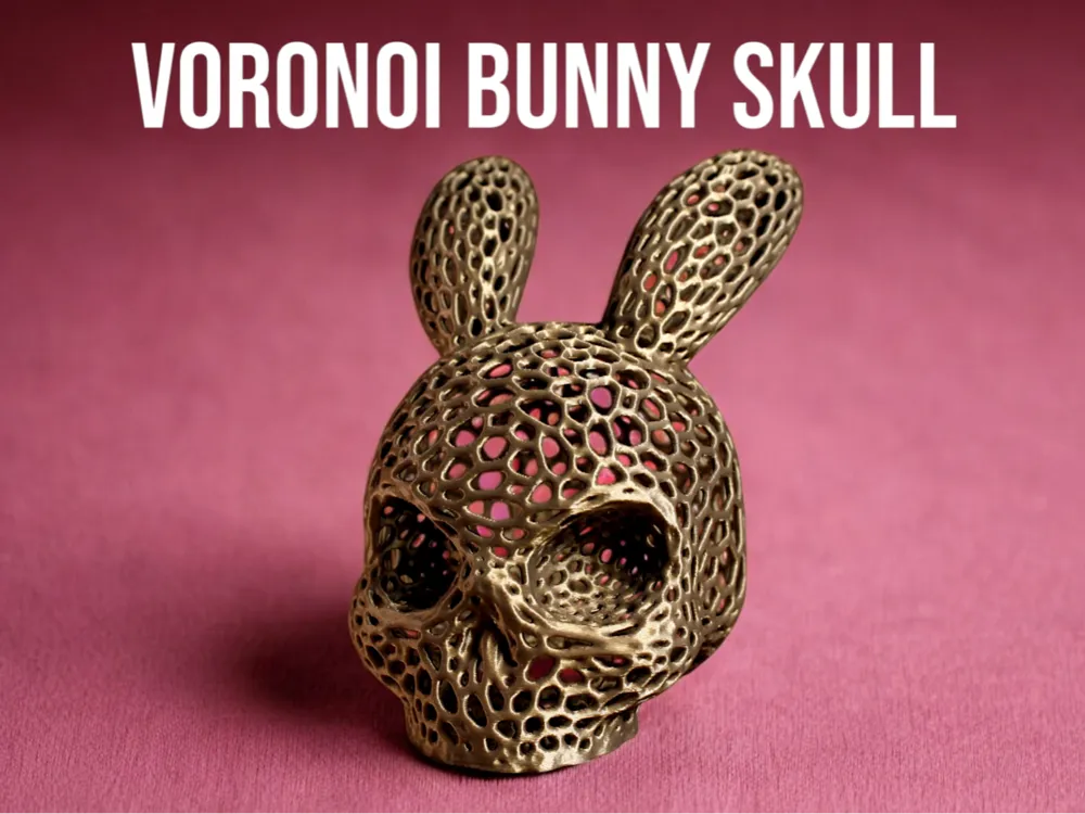 Stuffed Rabbit Skull Bunny Skull Voronoi Decor by 3DinPlastic - MakerWorld