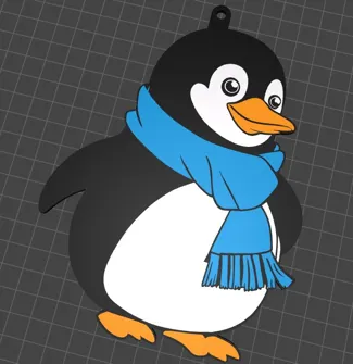 Key Ring, Penguin With Scarf