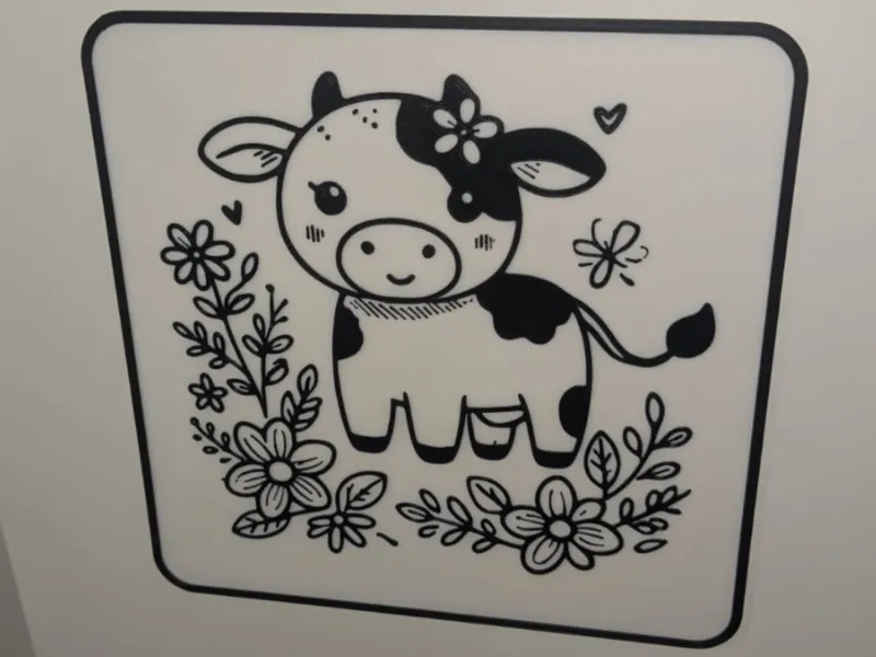Wall Art: cute cow in a frame