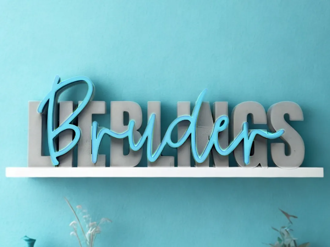 00119 Favorite Brother Lettering - Free 3D Print Model - MakerWorld
