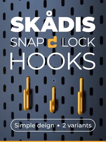 Modelo para impresión 3D: IKEA Skadis Easy Hooks - Snap Lock! — vista de referencia 2