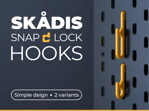 Modelo para impresión 3D: IKEA Skadis Easy Hooks - Snap Lock! — referencia de MakerWorld