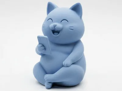 Laughing Cat with Phone