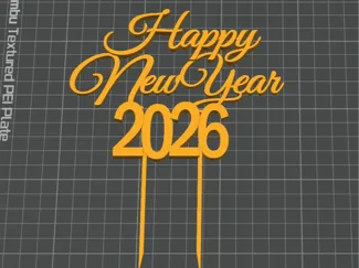 happy new year 2026 cake topper
