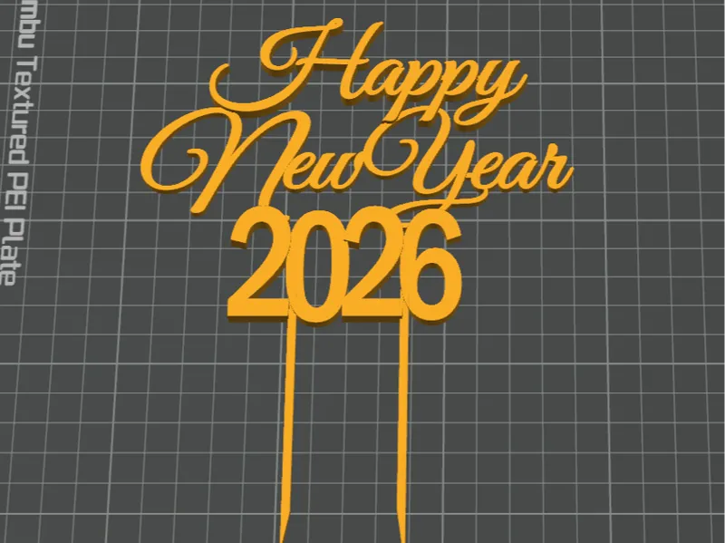 happy new year 2026 cake topper