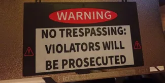 No Trespass Sign