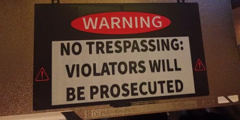 No Trespass Sign