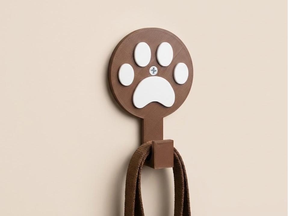 Dog Leash Wall Hook with Paw Designe